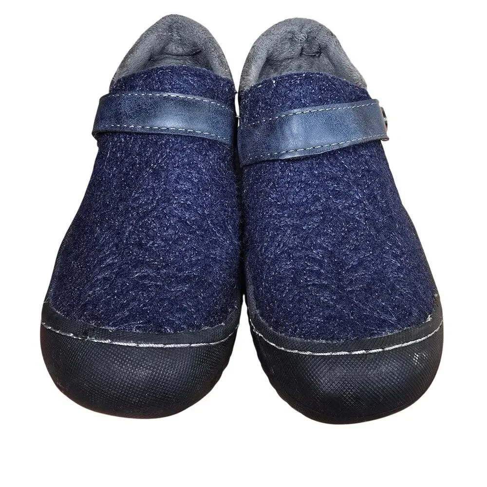 JSport JBU Women's Blair Fur Winter Slip On Shoes Blue 6.5 Vegan Uppers